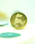 Sceau en laiton motif chaton de dos - Riwalenn - Artisaire - cachet de cire