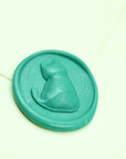 Sceau en laiton motif chaton de dos - Riwalenn - Artisaire - cachet de cire