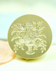 Sceau en laiton motif bouquet de fleurs - Riwalenn - Artisaire - cachet de cire